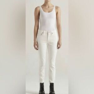 NWT EDWIN Women’s Bree Mid Rise Crop Straight Leg Ivory Jeans - Size 31